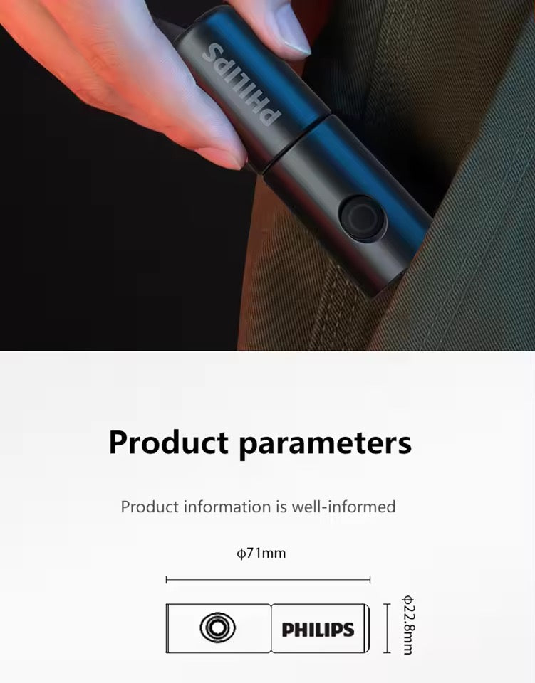 Philips 1126 Flashlight Led Type-C Portable Flashlight EDC With 4 Lighting Modes For Self Defense Camping Torch Light