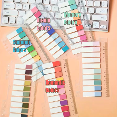 AIO 1 Pack 200 Pieces Index Tabs with Ruler Sticky Note Marker File Index Tabs File