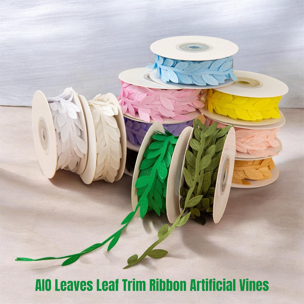 AIO Leaves Leaf Trim Ribbon Artificial Vines for DIY Trim for Wreath Making and Holiday Decorations Smooth Surface for Craft Projects