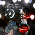 LED Dog Collar with AirTag Holder