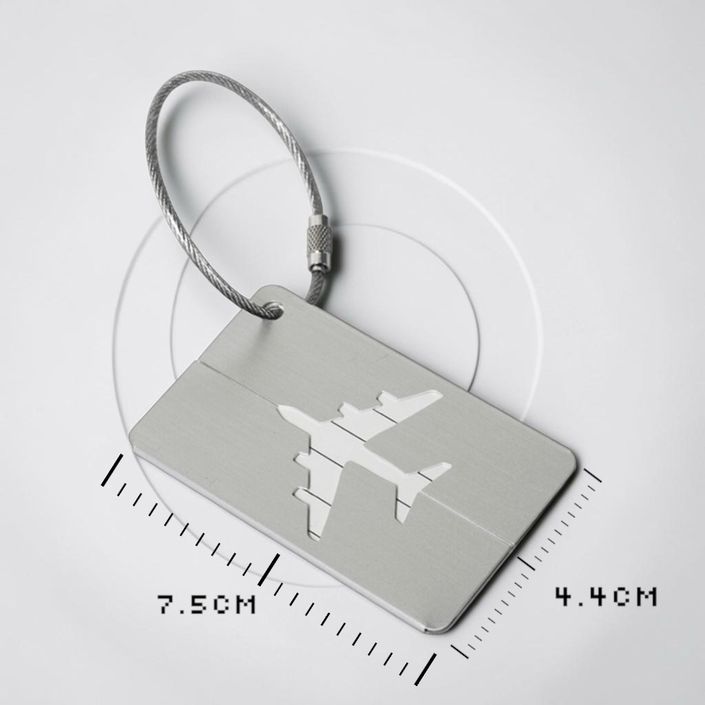 Aluminium Travel Luggage Tags /Reusable Suitcase Baggage Labels /Holiday Suitcase Labels / Travel Bag ID Plane Identifier With Ropes