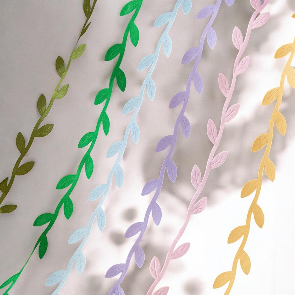 AIO Leaves Leaf Trim Ribbon Artificial Vines for DIY Trim for Wreath Making and Holiday Decorations Smooth Surface for Craft Projects
