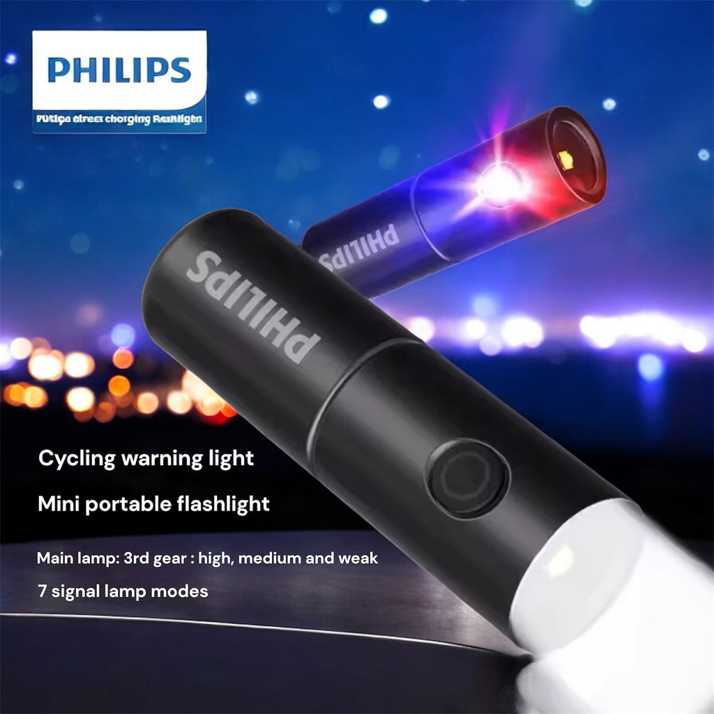 Philips 1126 Flashlight Led Type-C Portable Flashlight EDC With 4 Lighting Modes For Self Defense Camping Torch Light