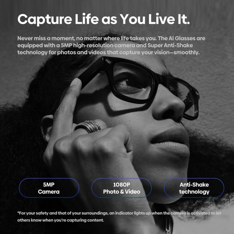 Zeblaze Eyewear AI Shooting Glasses Open-ear Audio AI Assistance(Sunglasses Lenses)