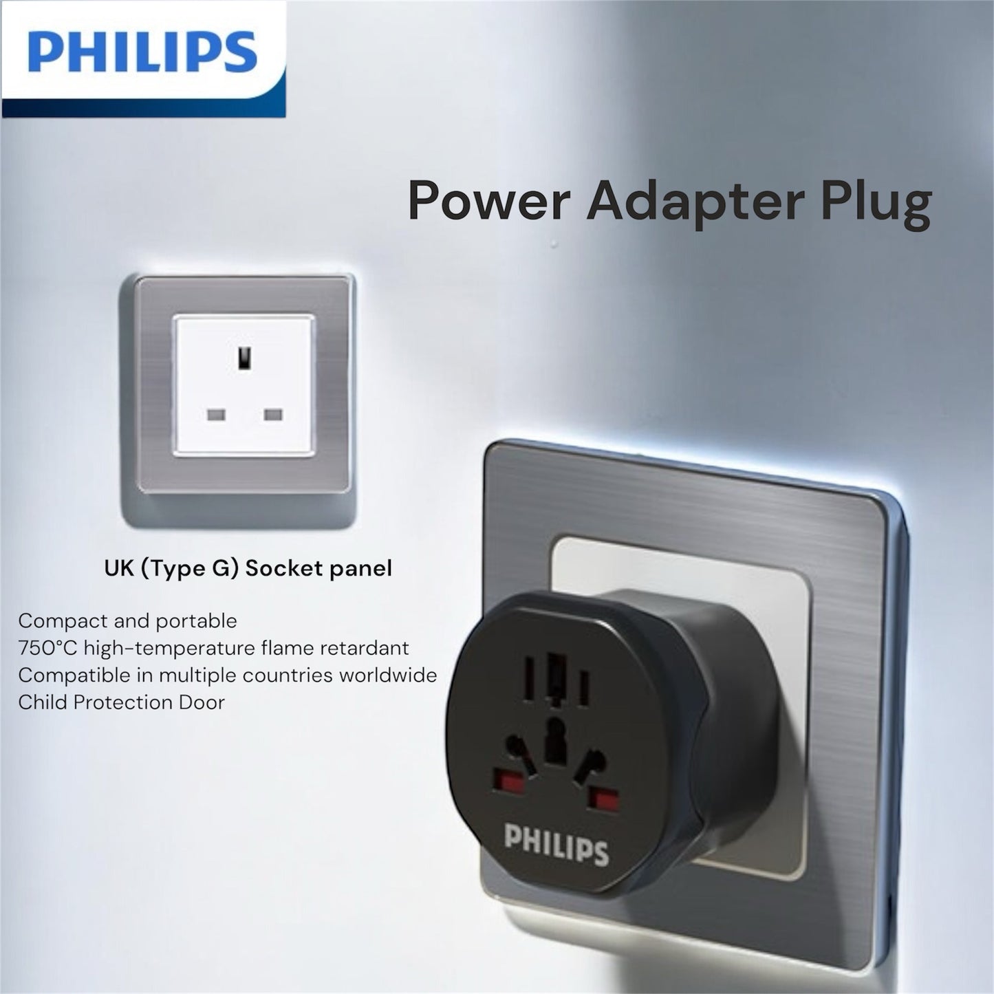 Universal Global Conversion Socket Strip for Philips Power Adapter Plug