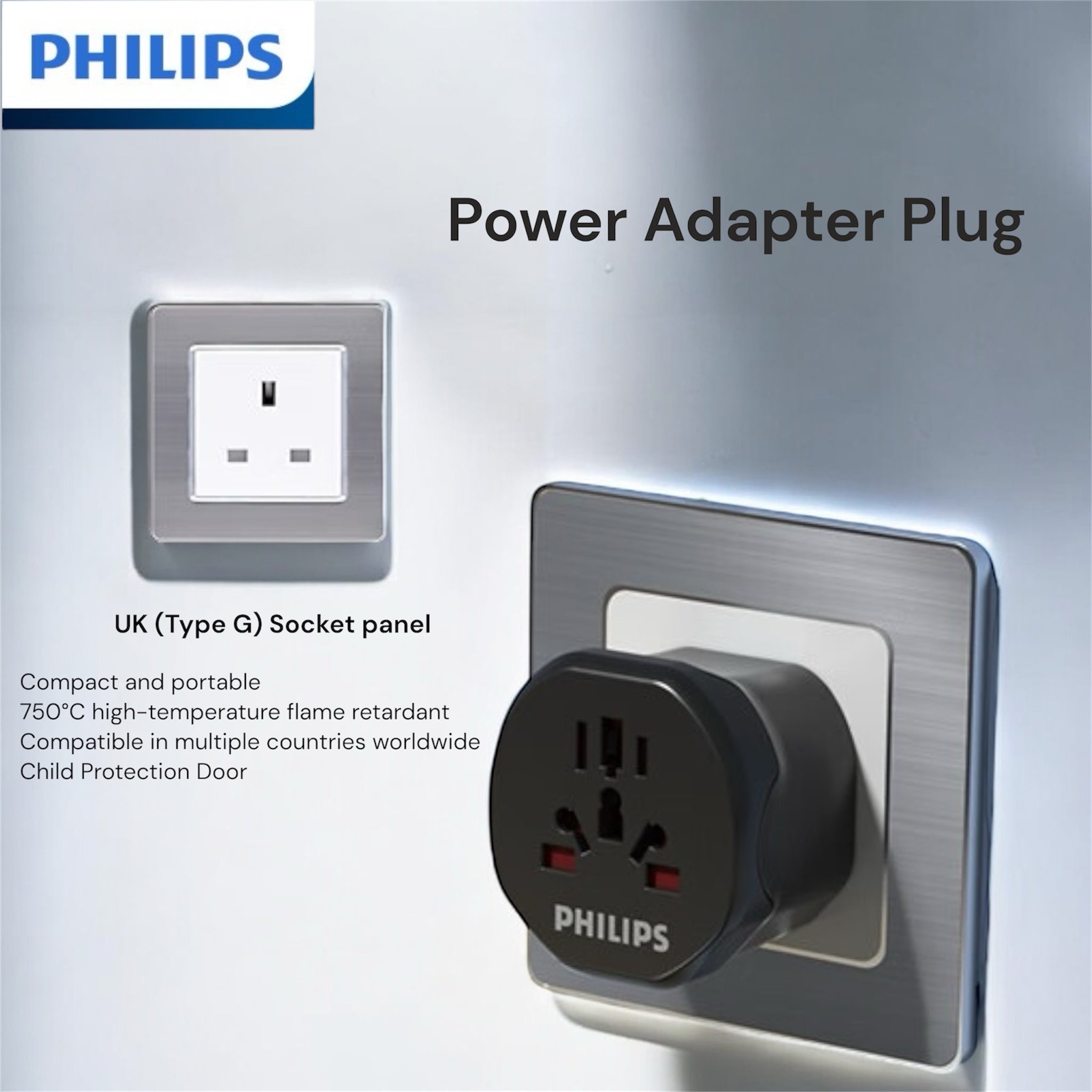 Universal Global Conversion Socket Strip for Philips Power Adapter Plug