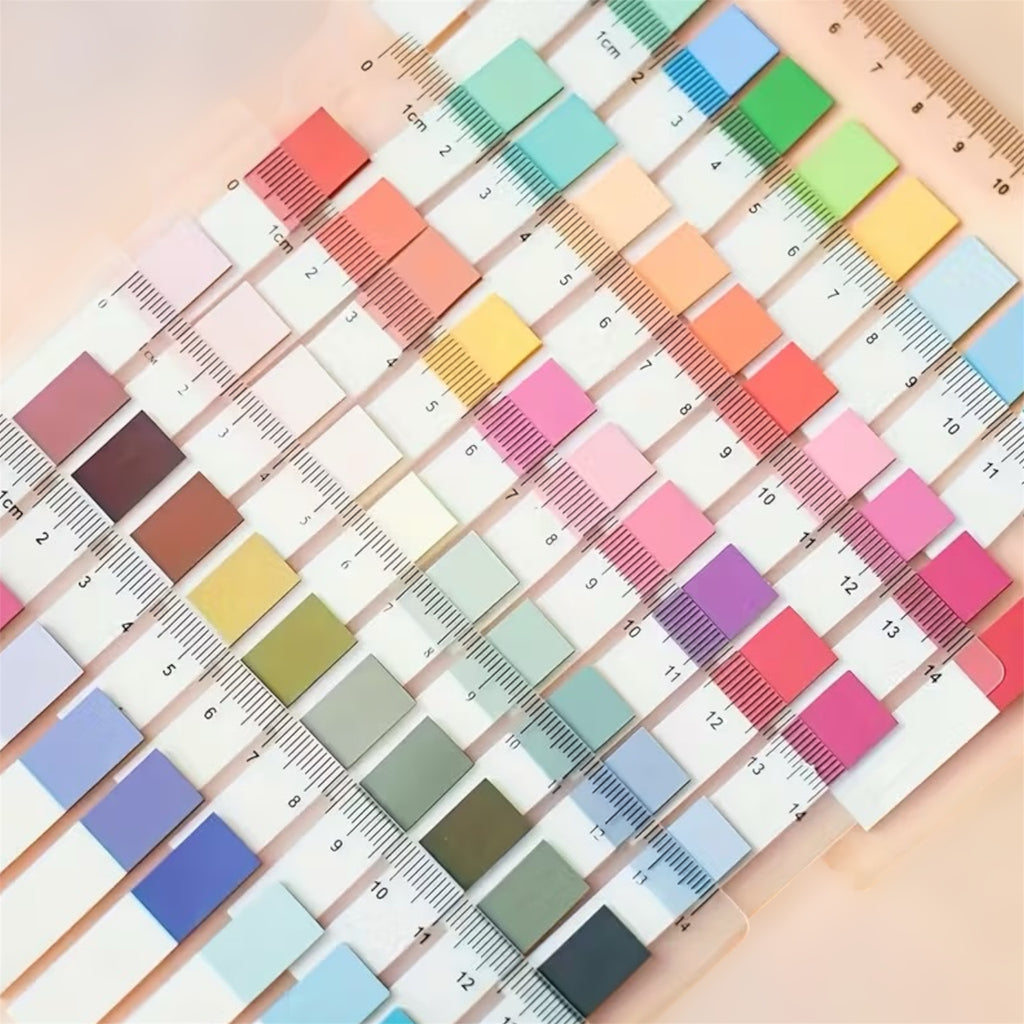 AIO 1 Pack 200 Pieces Index Tabs with Ruler Sticky Note Marker File Index Tabs File