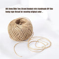 AlO 2mm/30m Two-Strand Bonded retro handmade DIY fine hemp rope thread for weaving original color..