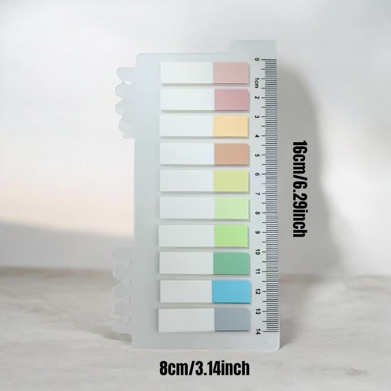 AIO 1 Pack 200 Pieces Index Tabs with Ruler Sticky Note Marker File Index Tabs File