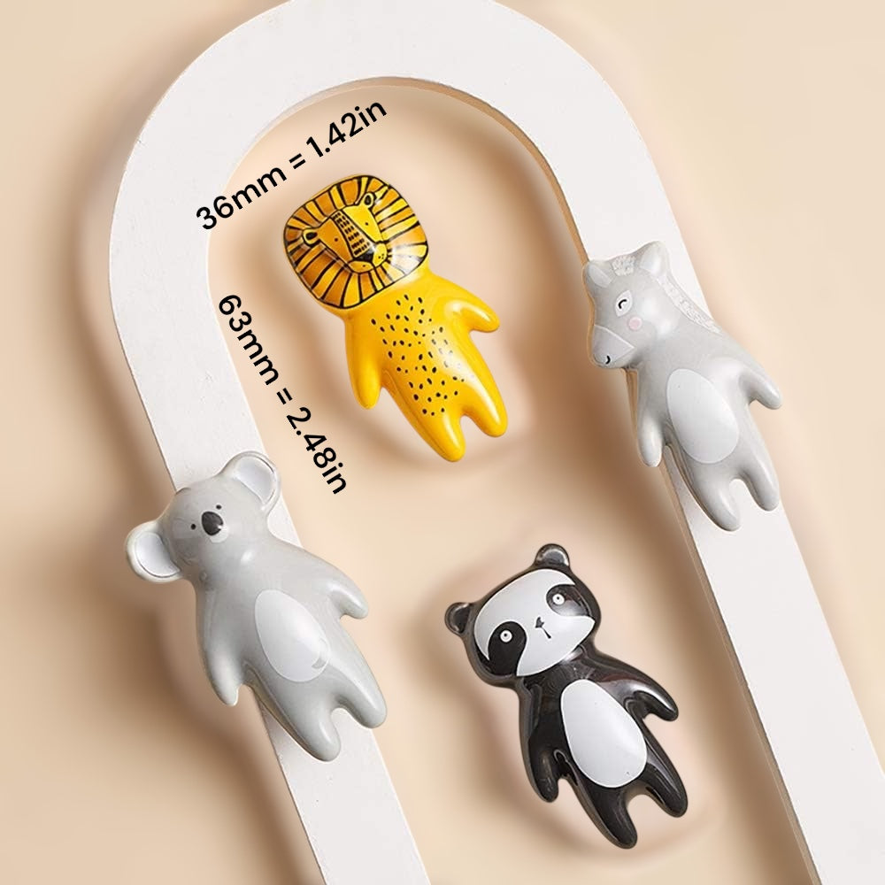 楽誠ブティック Cute animal ceramic furniture knobs  (lion, fox, koala, panda, donkey)